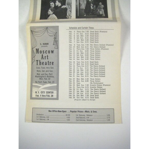 Moscow Art Theatre Flyer for Shows Dead Souls Cherry Orchard Three Sisters - Picture 3 of 4